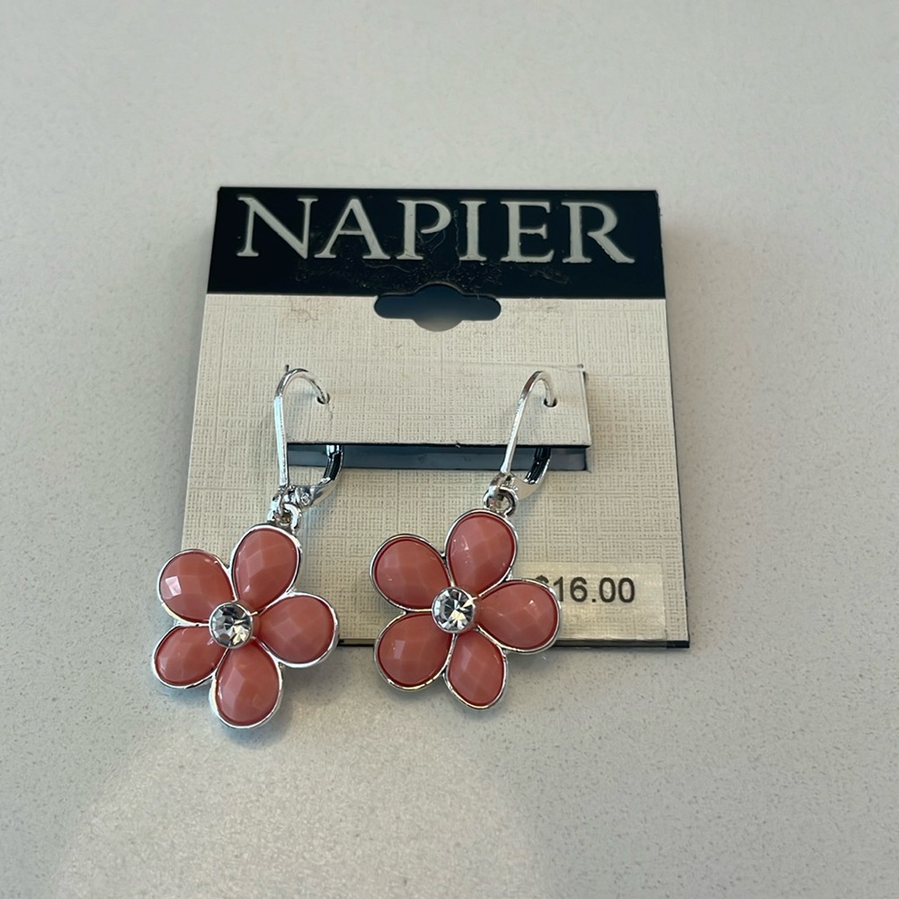 Napier Pink Flower Earrings